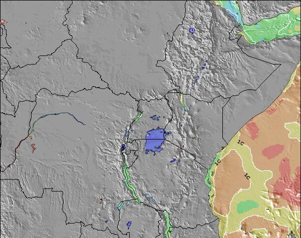 Rwanda Anomalies de Température de la Mer Carte