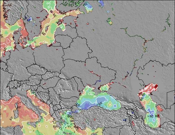 Romania Sea Temperature Anomaly Map