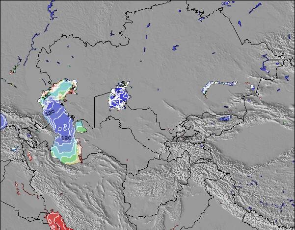 Uzbekistan Zeetemperatuur Kaart