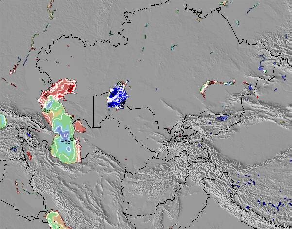 Uzbekistan Anomalies de Température de la Mer Carte