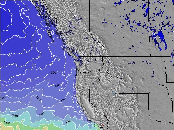 Washington Sea Temperature Map