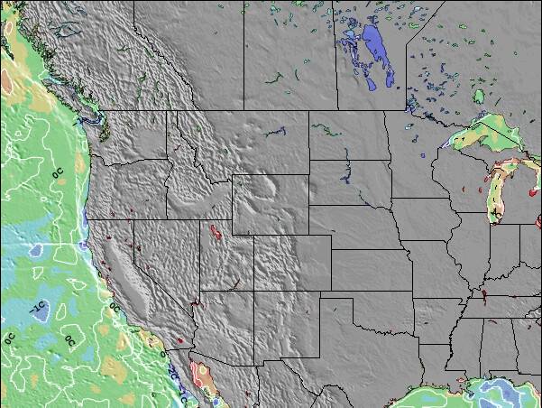 Wyoming Anomalia na Temperatura da Superfície do Oceano Mapa