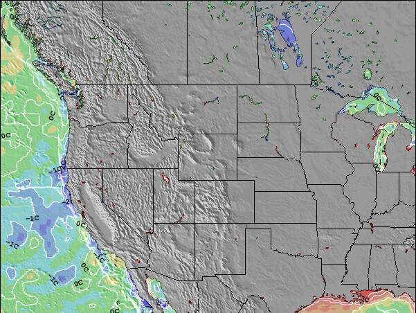 Wyoming Anomalies de Température de la Mer Carte