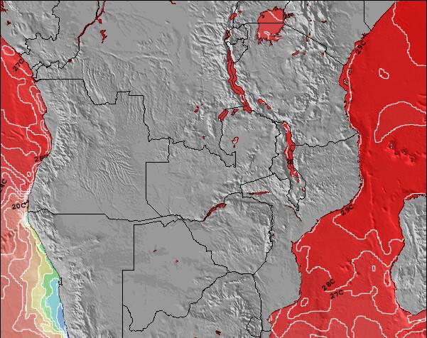 Zambia Temperatura del Mar Mapa