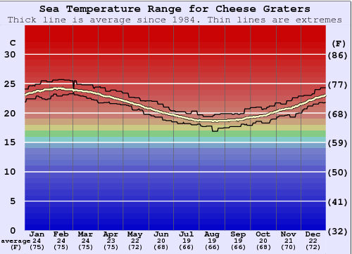 Cheese Graters Water Temperature Graph