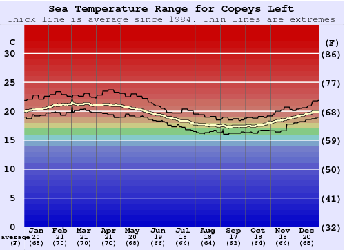 Copeys Left Water Temperature Graph