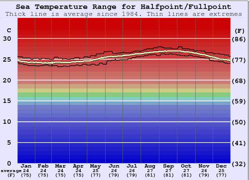 Halfpoint/Fullpoint Water Temperature Graph