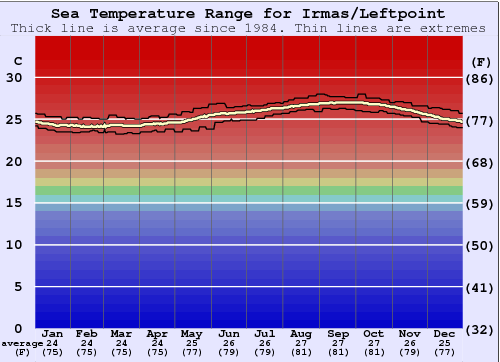 Irmas/Leftpoint Water Temperature Graph