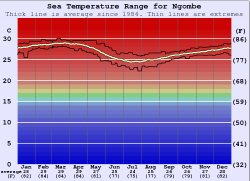 Ngombe Water Temperature Graph