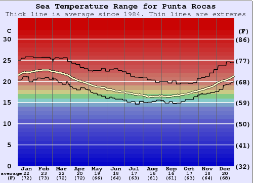 Punta Rocas Water Temperature Graph