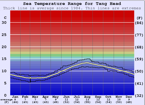 Tang Head Water Temperature Graph