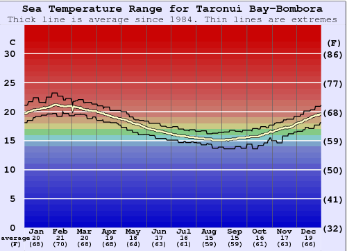 Taronui Bay-Bombora Water Temperature Graph