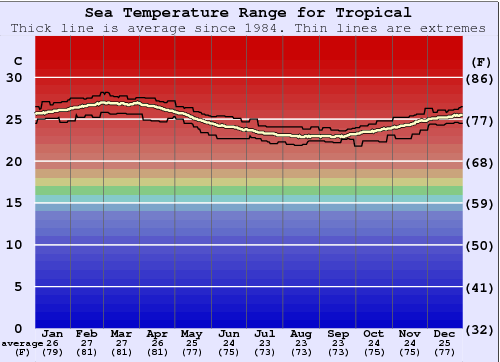 Tropical Water Temperature Graph