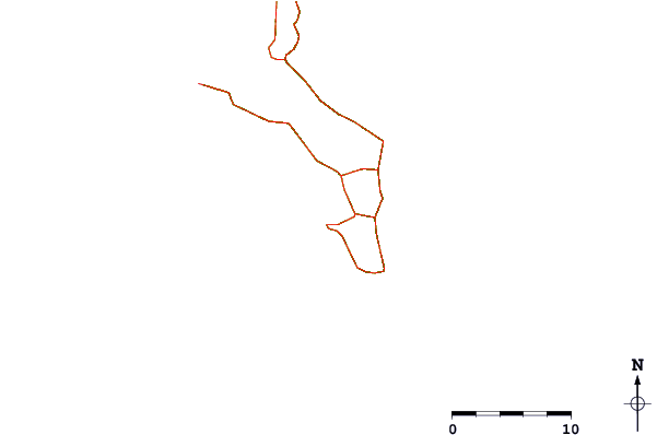 Roads and rivers around Anse aux Poules Bleues