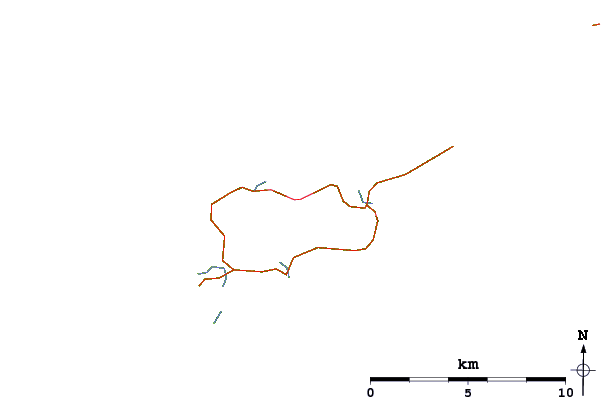 Roads and rivers around Balephetrish (Tiree)
