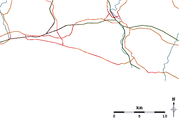 Roads and rivers around Brighton
