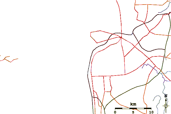 Roads and rivers around Cable Station Reef