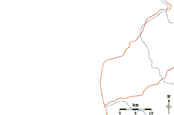 Roads and rivers around Cabo Pasado