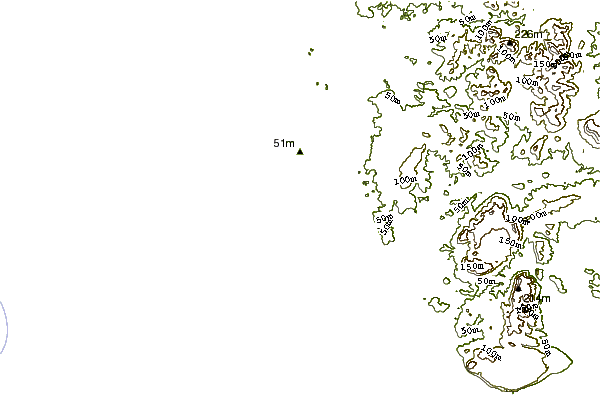Shoreline around Cabo Roche