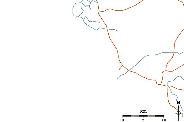 Roads and rivers around Cabo Roche