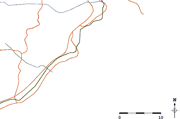 Roads and rivers around El Cantal Roig