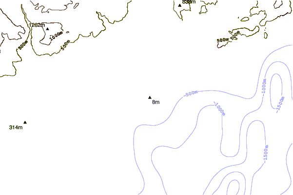 Shoreline around Cap 3000