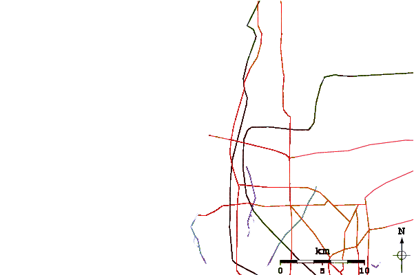 Roads and rivers around Clearwater Pass