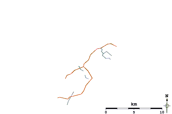 Roads and rivers around Cliad Bay (Coll)