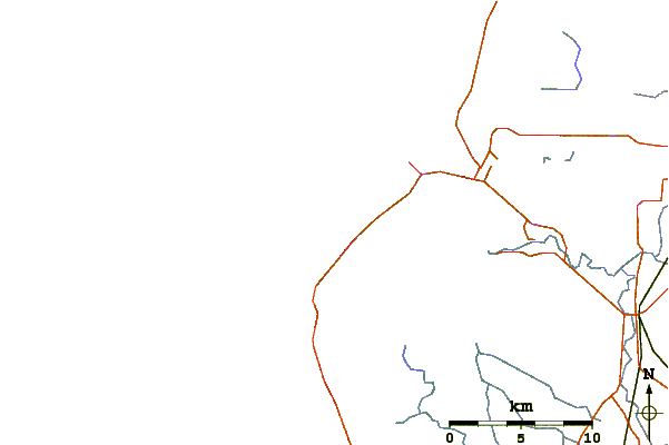 Roads and rivers around Cozies and Geeries