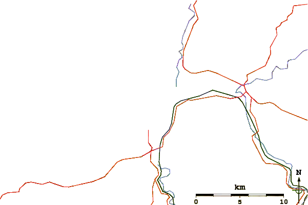 Roads and rivers around Crow Point