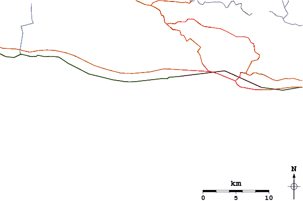 Roads and rivers around Depressions