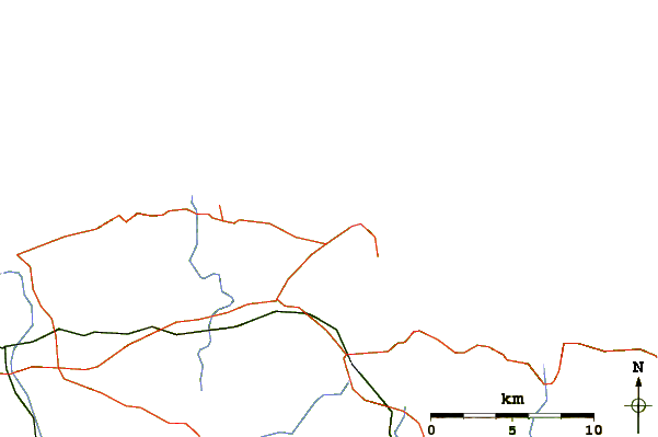 Roads and rivers around El Brusco