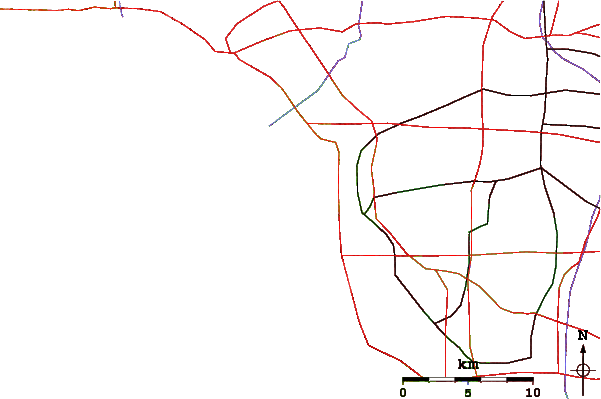Roads and rivers around El Segundo Beach Jetty