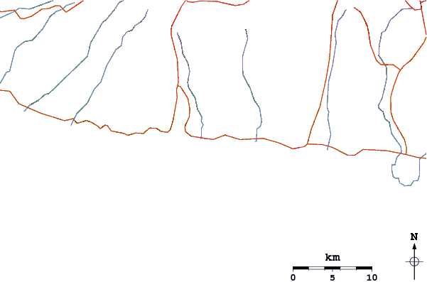 Roads and rivers around El Zunzal