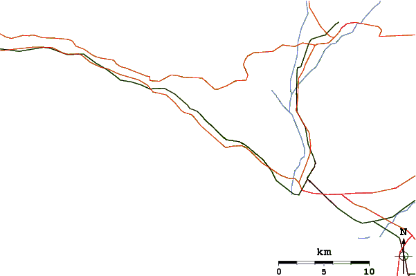 Roads and rivers around Faria