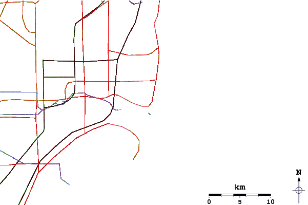 Roads and rivers around Fifth Street (Miami)