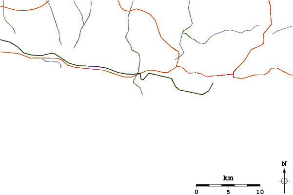 Roads and rivers around Fish Boma