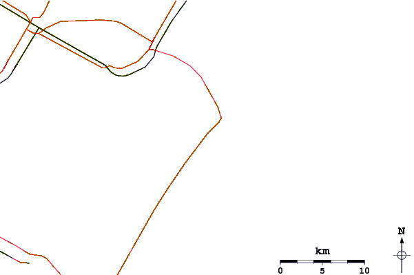 Roads and rivers around Fish Pass Jetty