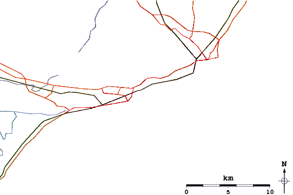 Roads and rivers around Folkestone Wear Bay