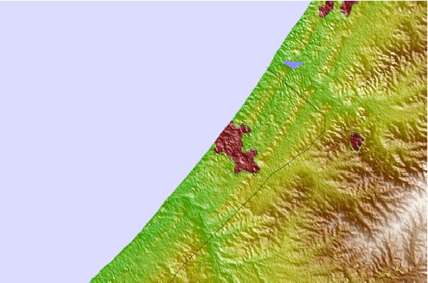 Surf spots located close to Gaza Harbourmouth