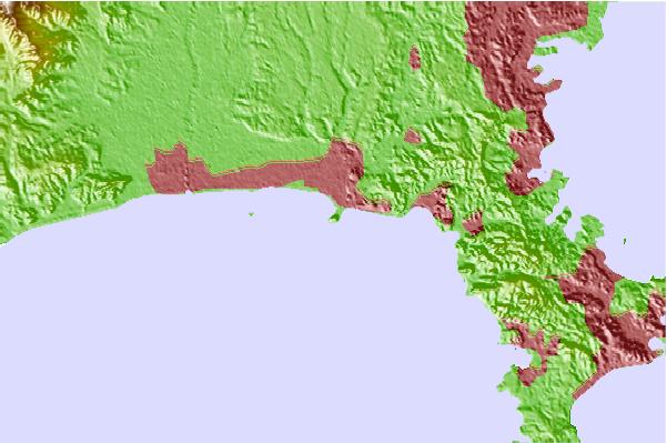 Surf spots located close to Inamura Point