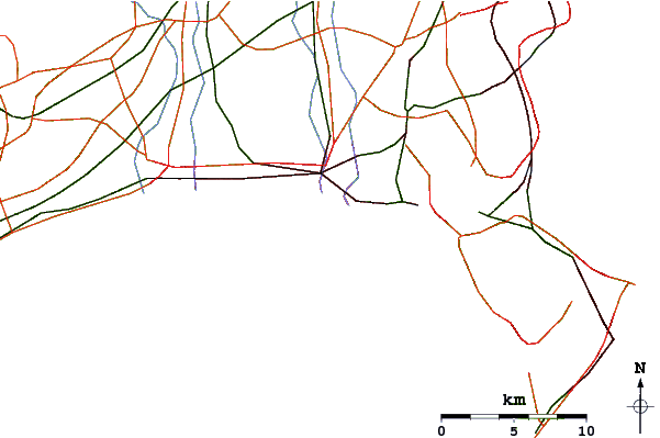 Roads and rivers around Inamura Point