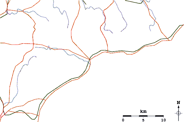Roads and rivers around Kamogawa