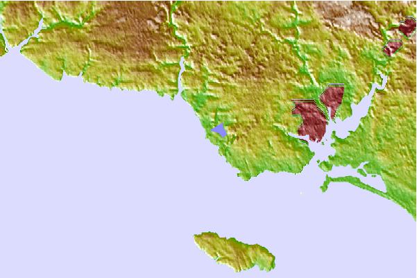 Surf spots located close to Kaolin
