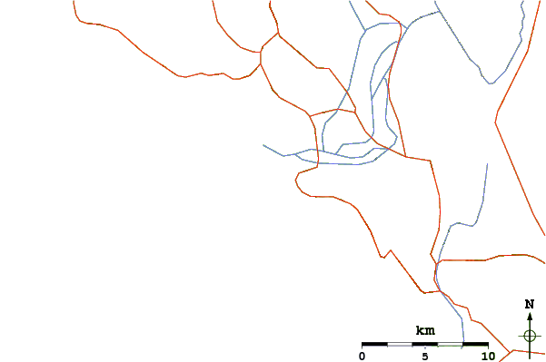Roads and rivers around Kerentza
