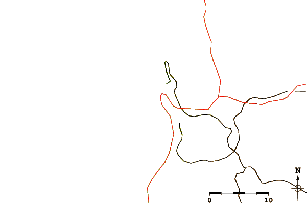 Roads and rivers around El Bajo / La Bestia