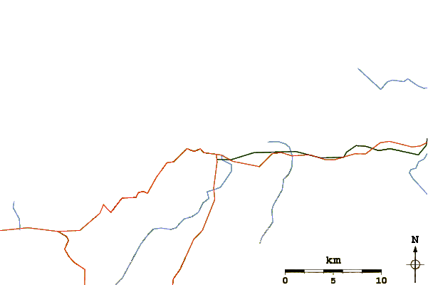 Roads and rivers around La Droite du Fort