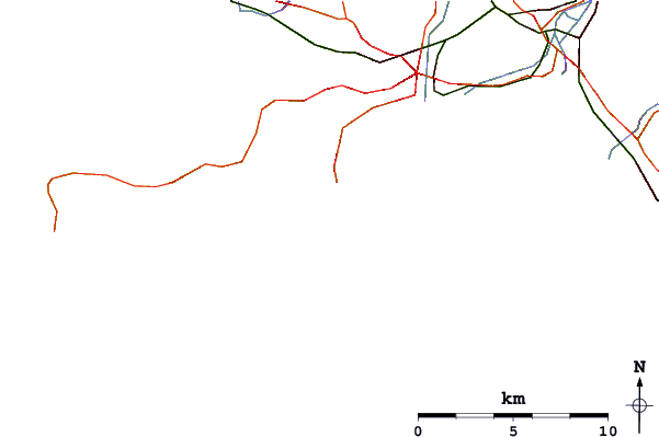 Roads and rivers around Langland Point