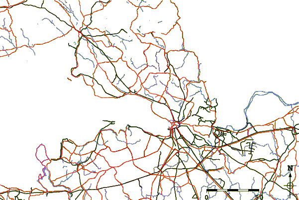 Roads and rivers around Пляж Ласковый (Laskovyy Plyazh)