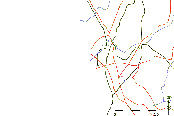 Roads and rivers around Leca